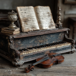 a solemn musical score