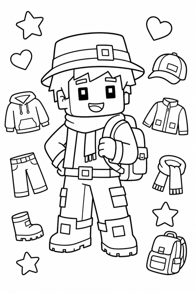 A customizable blocky-style kid character with playful outfit choices.