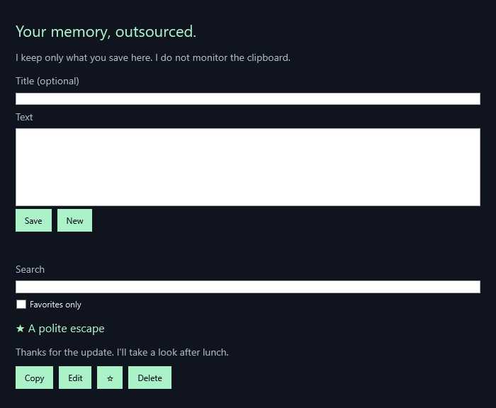 Save the words you actually want to keep. The example shown uses fictional sample text.