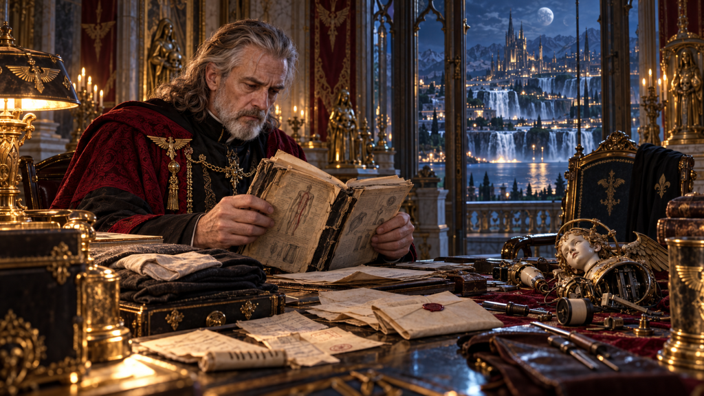 Pahl discovering the worn medical handbook